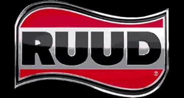 RUUD logo in red and black design